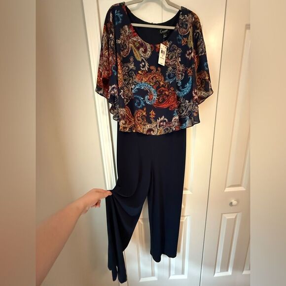 Connected Apparel NWT Size 12P Navy Women's Jumpsuit - Picture 7 of 10
